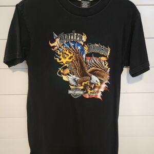 Vintage Harley-Davidson Black Tee with Eagle Graphic